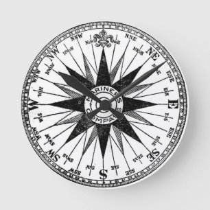 Vintage Seekompassrose mittlere Uhr