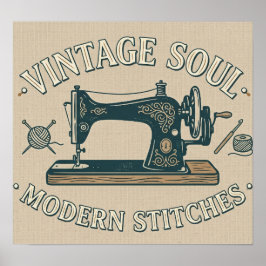 Vintage Seele Moderne Stiche Nähen  Poster