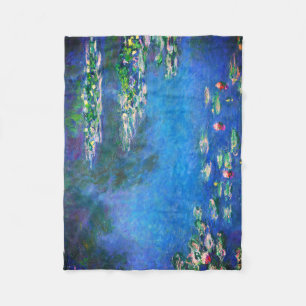 Vintage Seerosen von Claude Monet Fleecedecke