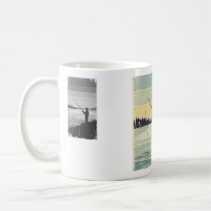 Vintage-Seeufer-Angler-Silhouette Kaffeetasse