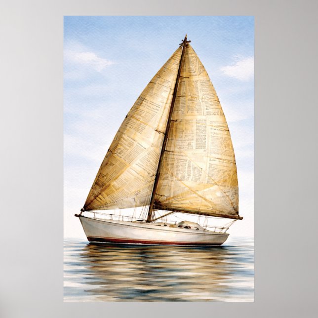 Vintage Segelboot Nautical Poster (Vorne)