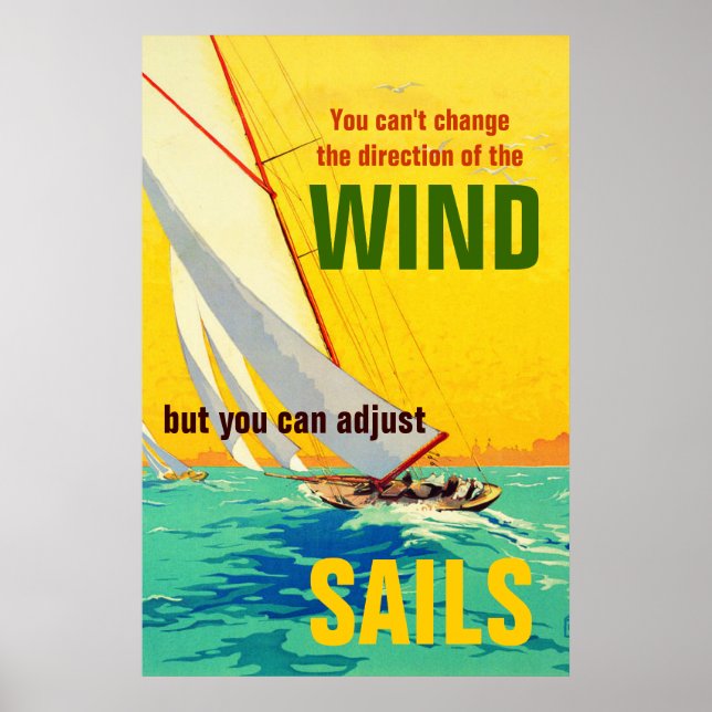 Vintage Segelboote Anführungsrichtung drucken Poster (Vorne)