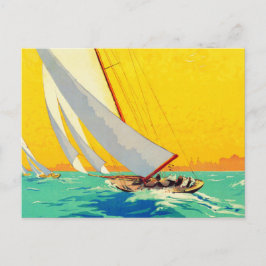 Vintage Segelboote Französisch Reisen Postkarte