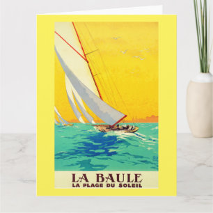 Vintage Segelboote Französische Reise Postkarte