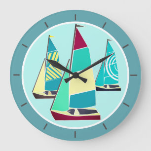 Vintage Segelboote Große Wanduhr