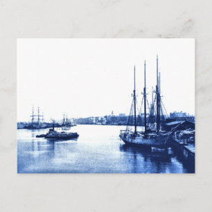 Vintage Segelboote Postkarte