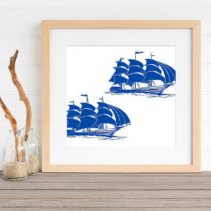 Vintage-Segelschiff Nautilsche Ozean-Clipper Poster