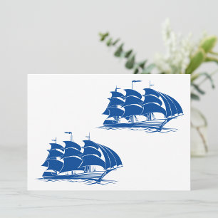 Vintage Segelschiff Nautilus Ozean Klipper Einladung