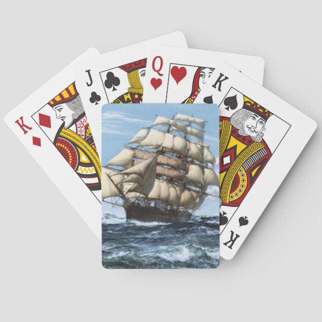 Vintage Segelschiffe Spielkarten (Rückseite)