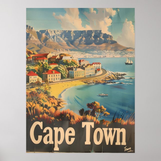 Vintage Sehenswürdigkeiten von Kapstadt Poster (Vorne)