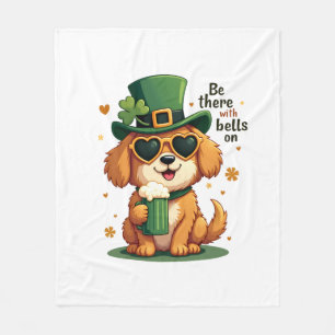 Vintage Sei Da Mit Glocken Am Hund St. Patrick's D Fleecedecke