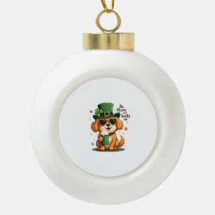 Vintage Sei Da Mit Glocken Am Hund St. Patrick's D Keramik Kugel-Ornament