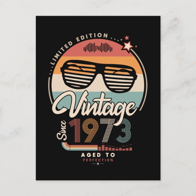 Vintage seit 1973 postkarte (Vorderseite)