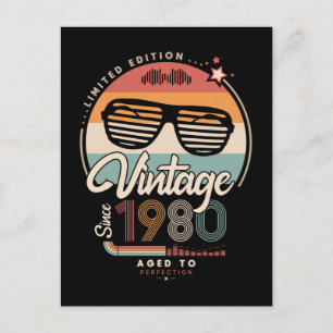 Vintage seit 1980 postkarte