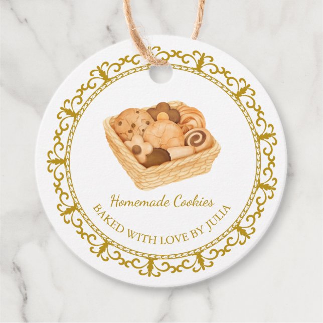 Vintage selbst gemachte Cookies hängen Tag Geschenkanhänger (Vorderseite)