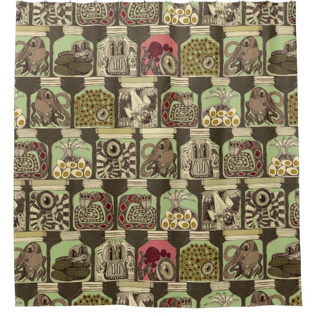 Vintage, seltsame Beizen Duschvorhang (Vorderseite)