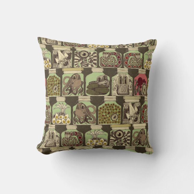 Vintage, seltsame Beizen Kissen (Vorderseite)