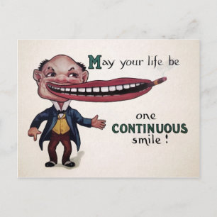 Vintage seltsames Lächeln viktorianische Postkarte