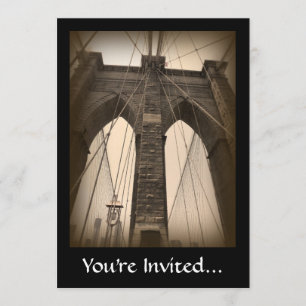 Vintage Sepia Brooklyn Bridge Einladung