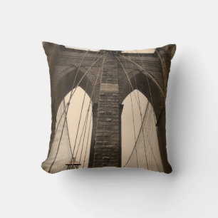 Vintage Sepia-Brooklyn-Brücke Kissen