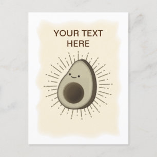 Vintage-Sepia-Cartoons-Avocado Postkarte