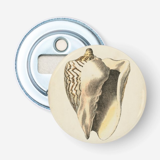 Vintage Sepia Conch-Muschel Flaschenöffner (Vorderseite)