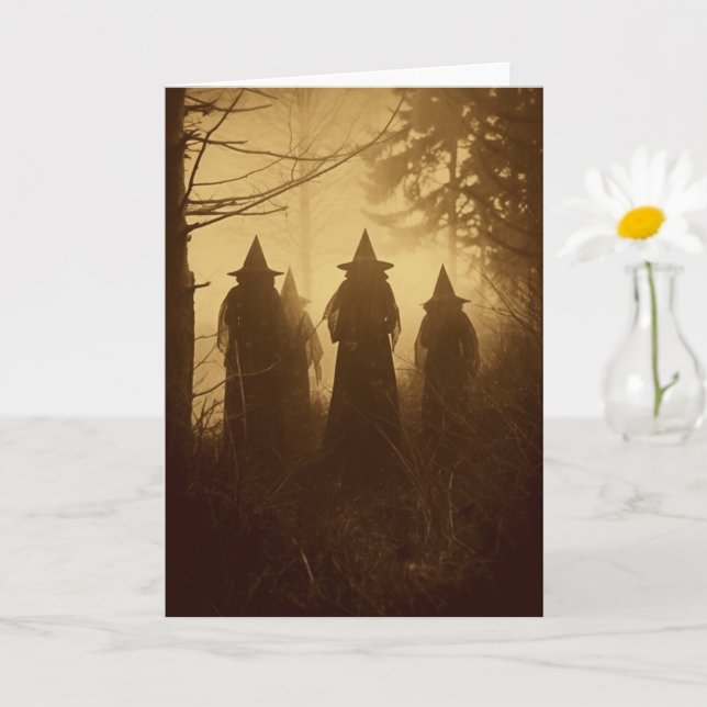 Vintage Sepia Hexen-jeden Anlaß Karte (Kleine Pflanze)