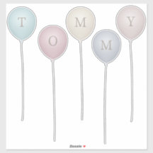 Vintage Sepia Pinks & Grays Custom Balloon Letter
