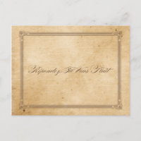 Vintage Sepia Poster Style carte postale RSVP