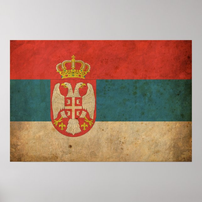 Vintage Serbia Flag Poster (Vorne)
