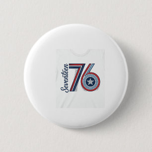 Vintage Seventeen 76 Patriotisches Vektor-Shirt-De Button