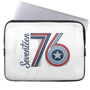 Vintage Seventeen 76 Patriotisches Vektor-Shirt-De Laptopschutzhülle