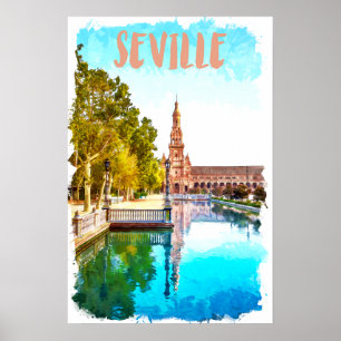 Vintage Sevilla Spanien Andalusien Poster