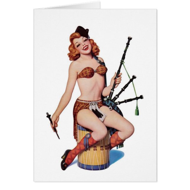 Vintage sexy Scottish grüßen Karte (Vorne)
