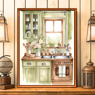Vintage Shabby Chic Bauernhaus Küchenwandkunst Poster