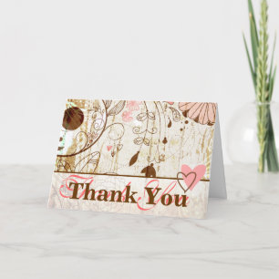Vintage Shabby Chic Blumen Danke Karte