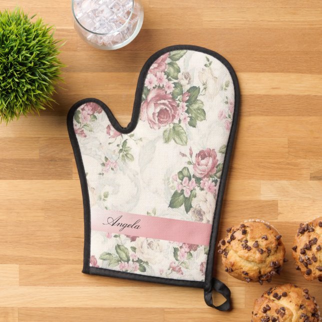 Vintage Shabby Chic Fleurs Personnalisées (De haut en bas)