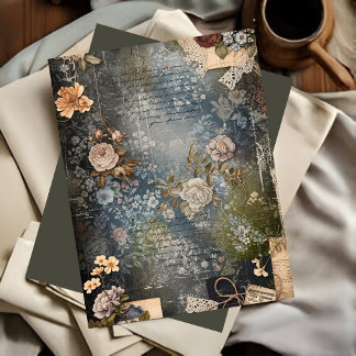 Vintage Shabby Chic Flora Ephemera Papier à papier