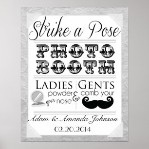 Vintage Shabby‑Chic‑Fotobox‑Hochzeitsschild Poster