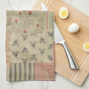 Vintage Shabby Chic Kirschblüten-Decoupage Geschirrtuch