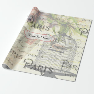 Vintage Shabby-Chic Paris Thema Hochzeit individue Geschenkpapier