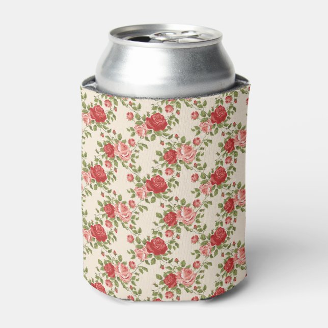 Vintage Shabby Chic Roses Pattern Dosenkühler (Kanne Vorderseite)