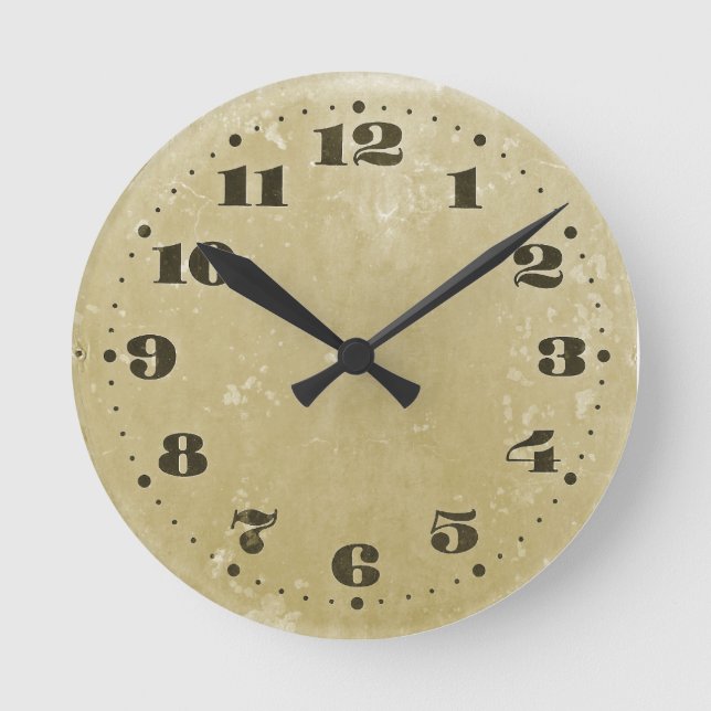 Vintage Shabby Clock Runde Wanduhr (Vorderseite)