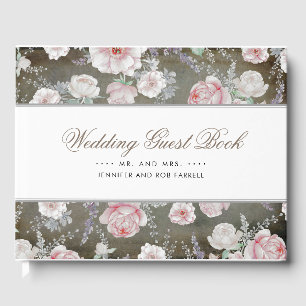 Vintage Shabby-Hochzeit in Weiß und Rosa Gästebuch