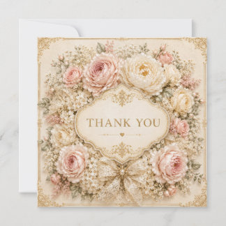 Vintage Shabby Roses Dankeskarten Dankeskarte