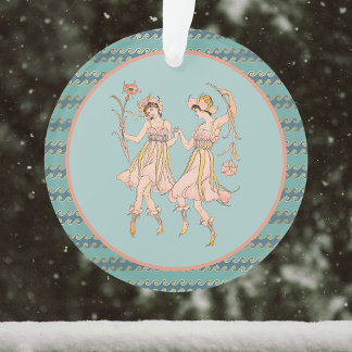 Vintage Shakespeare's Garden Women avec fleurs