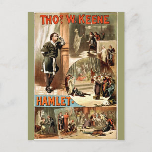 Vintage Shakespeare's Hamlet, 1884, Postkarte