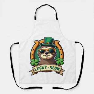 Vintage-Shamrock-Faultier-Glücksklee-Grafik 2 Schürze