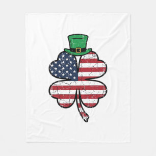 Vintage Shamrock-Flagge St. Patrick's Day Fleecedecke