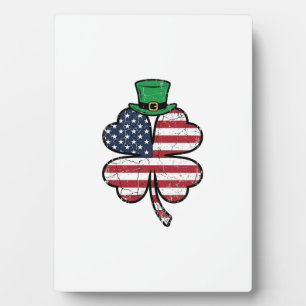 Vintage Shamrock-Flagge St. Patrick's Day Fotoplatte